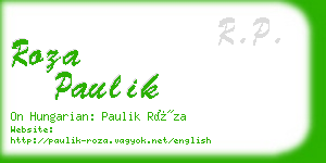 roza paulik business card